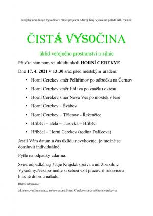 AKCE ČISTÁ VYSOČINA 2021